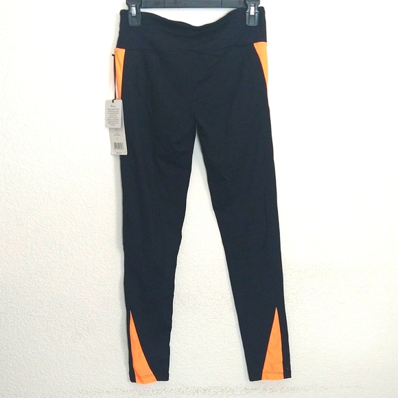 NWT Women's 90 Degree by Reflex Black Orange Yoga Workout Pants Size Small - Picture 5 of 6